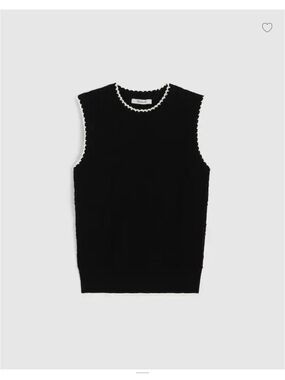 Madewell Black Femme Peplum Emi Knit Tank Top with White Trim NW500 XXS